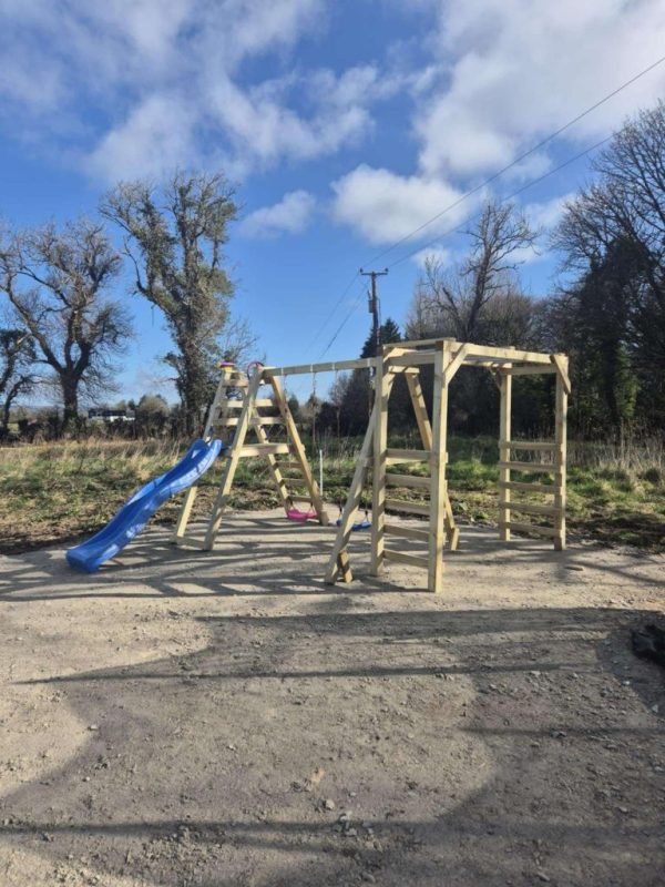 swing and slide set with monkey bars